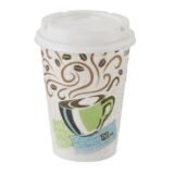 Dixie PerfecTouch Hot Cups And Lids, 12 Oz, Multicolor, Pack Of 50 Cups And Lids (DXE5342COMBO600)