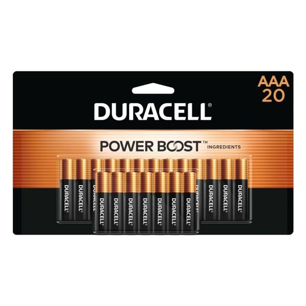 Duracell Coppertop AAA Alkaline Batteries, Pack Of 20 (DURMN2400B20)