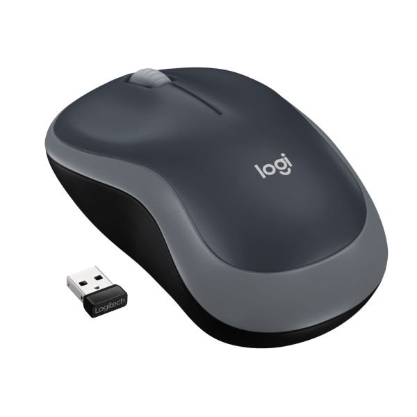 Logitech M185 Ambidextrous Wireless Mouse, Swift Gray (LOG910002225)