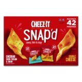 Cheez-It Snap'd Crackers Variety Pack, Cheddar Sour Cream and Onion; Double Cheese, 0.75 oz Bag, 42/Carton (KEB11500)