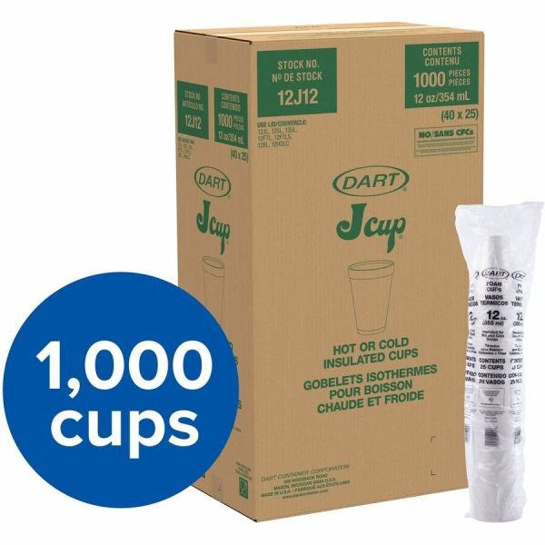 Dart J Cup 12 oz Insulated Foam Cups (DCC12J12) - Image 3