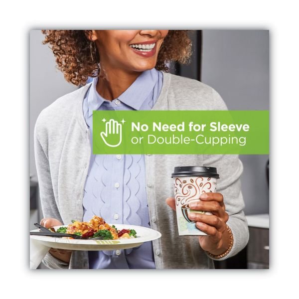 Dixie PerfecTouch Paper Hot Cups and Lids Combo, 10 oz, Coffee Haze Design, 50/Pack, 6 Packs/Carton (DXE5310CMB600CT) - Image 10