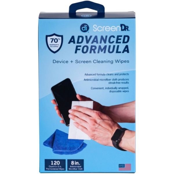 Digital Innovations ScreenDr 70% Alcohol Advanced Formula Device Cleaning Wipes And Microfiber Cloth, Box Of 120 Packets (ODFN9903154) - Image 14
