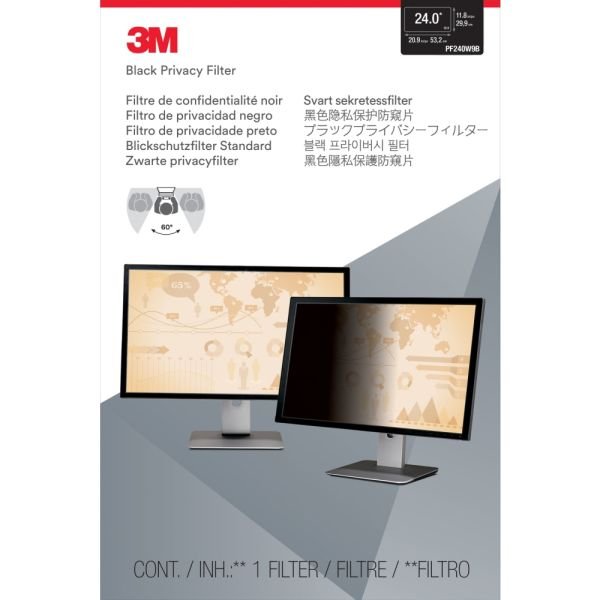 3M Privacy Filter Screen for Monitors, 24" Full Screen, 16:9 Aspect Ratio, Reduces Blue Light, Anti-Glare (MMMPF240W9) - Image 8
