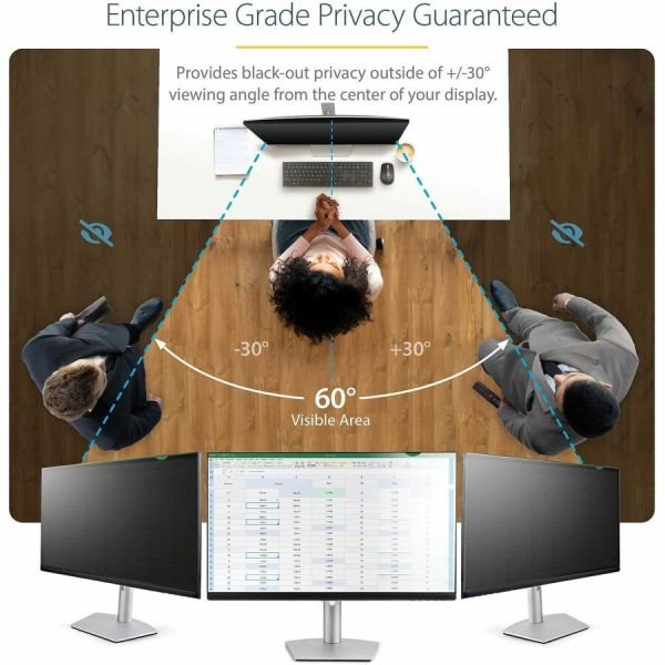 StarTech.com 28-inch 16:9 Computer Monitor Privacy Filter, Anti-Glare Privacy Screen w/51% Blue Light Reduction, +/- 30 deg. View Angle (ETLZ1077732942) - Image 2