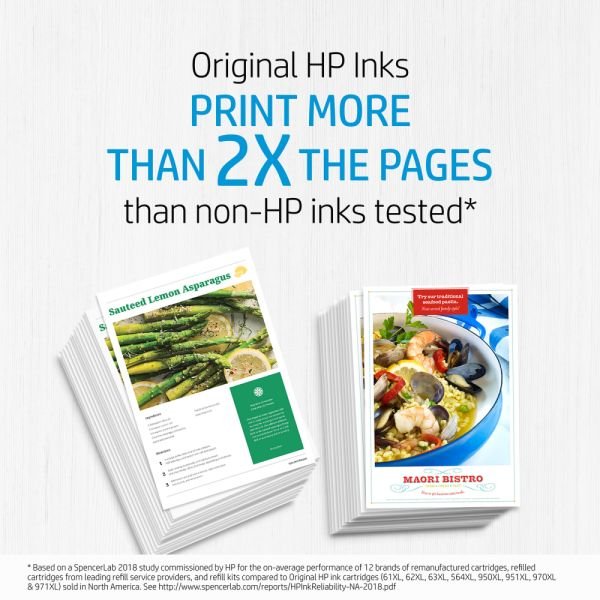HP 62XL Black/62 Tri-Color High-Yield Ink Cartridges, Pack Of 2, N9H67FN (ODFN924653) - Image 2