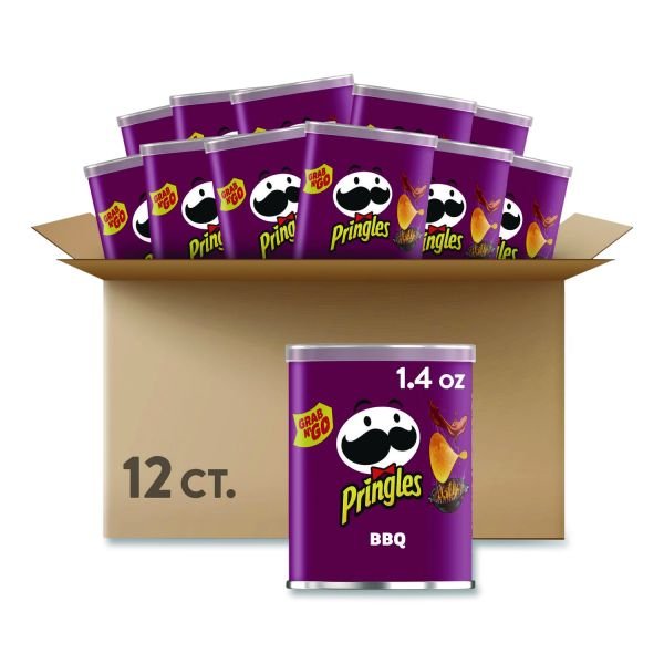 Pringles Grab and Go BBQ Crisps, 1.4 oz Can, 12/Carton (PRGKEE18372)