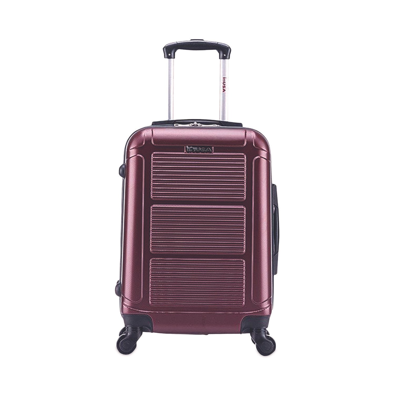 InUSA Luggage Pilot Hard Side Carry-On Suitcase, Four-Wheeled Spinner, 14.37 x 8.86 x 21.46, Wine (WLBIUPIL00SWIN)