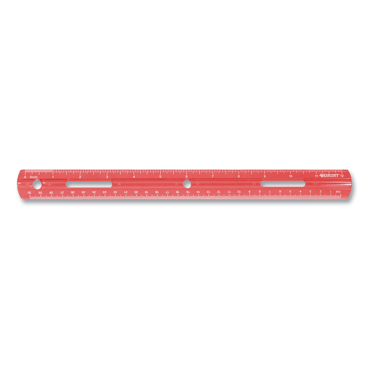Westcott Plastic Ruler, Standard/Metric, 12" (30 cm) Long, Assorted Translucent Colors (ACM17722) - Image 3