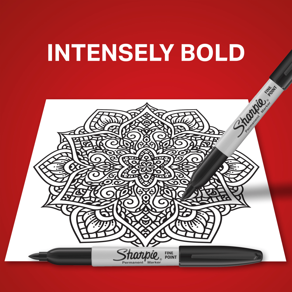 Sharpie Permanent Fine-Point Markers, Black, Pack Of 2 Markers (SAN30162PP) - Image 3