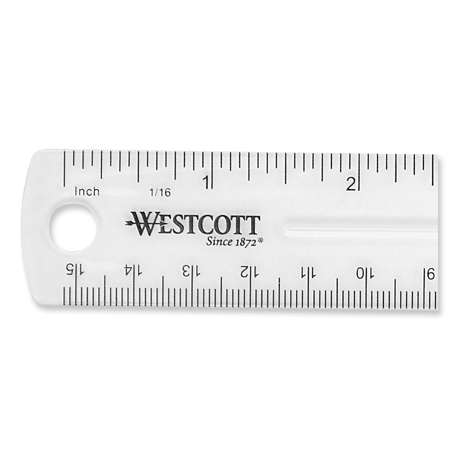 Westcott Clear Flexible Acrylic Ruler, Standard/Metric, 6" (15 cm) Long, Clear, 12/Box (ACM17723) - Image 4