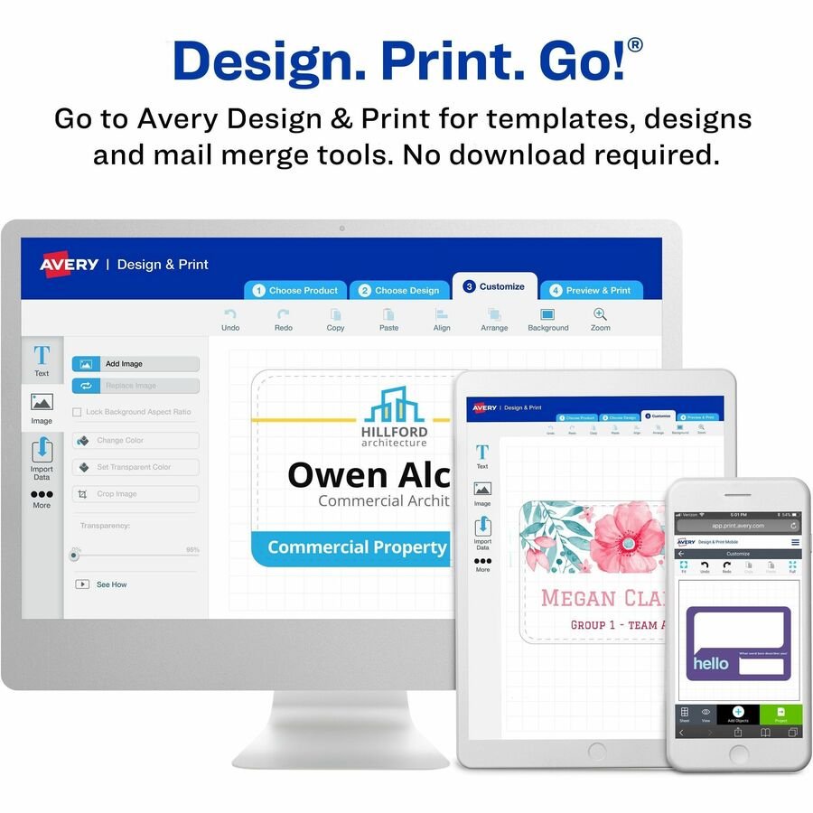 Avery Flexible Name Badge Labels, 5395, 2 1/3" x 3 3/8", White, Box Of 400 (AVE5395) - Image 6