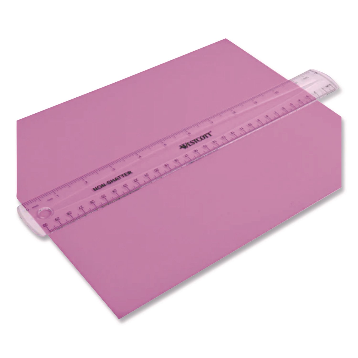 Westcott Non-Shatter Flexible Ruler, Standard/Metric, 12" (30 cm) Long, Plastic, Clear, 12/Box (ACM17725) - Image 5