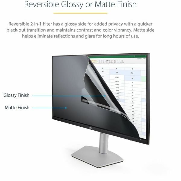 StarTech.com 28-inch 16:9 Computer Monitor Privacy Filter, Anti-Glare Privacy Screen w/51% Blue Light Reduction, +/- 30 deg. View Angle (ETLZ1077732942) - Image 3