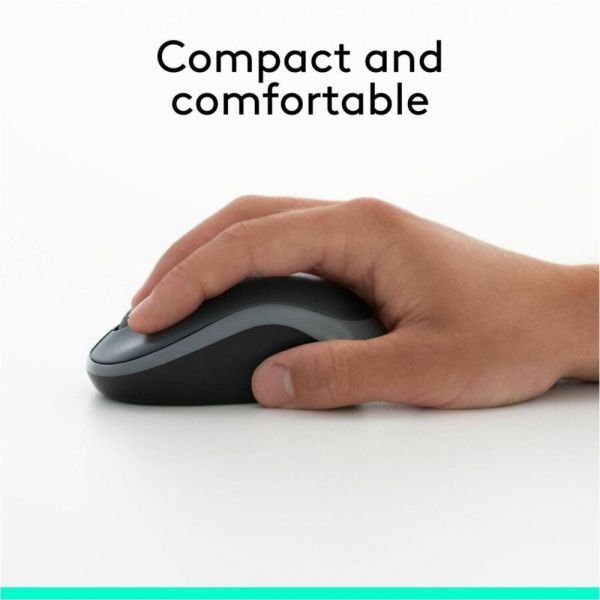 Logitech M185 Ambidextrous Wireless Mouse, Swift Gray (LOG910002225) - Image 3