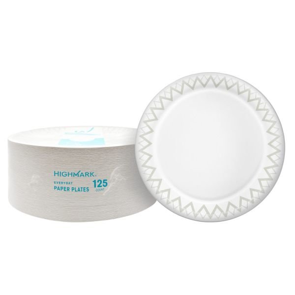 Highmark Paper Plates, 8-3/4", Printed White, Pack Of 125 (ODFN508485) - Image 3