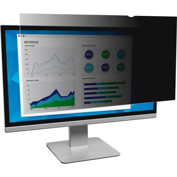 3M Privacy Filter Screen for Monitors, 24" Full Screen, 16:9 Aspect Ratio, Reduces Blue Light, Anti-Glare (MMMPF240W9) - Image 3