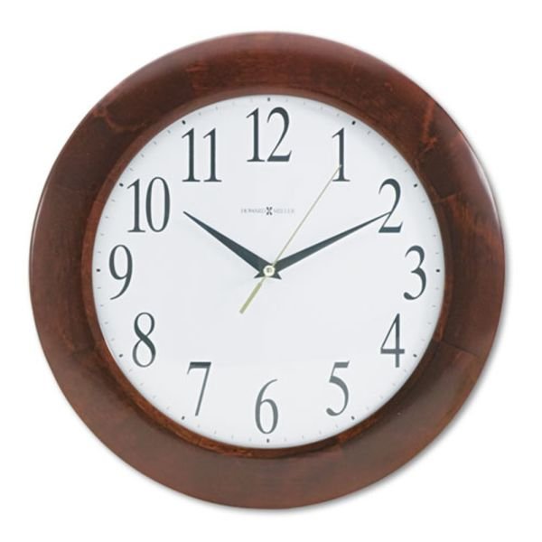 Howard Miller Corporate Wall Clock - Analog - Quartz - White Main Dial - Cherry/Wood Case - Cherry Finish (MIL625214)