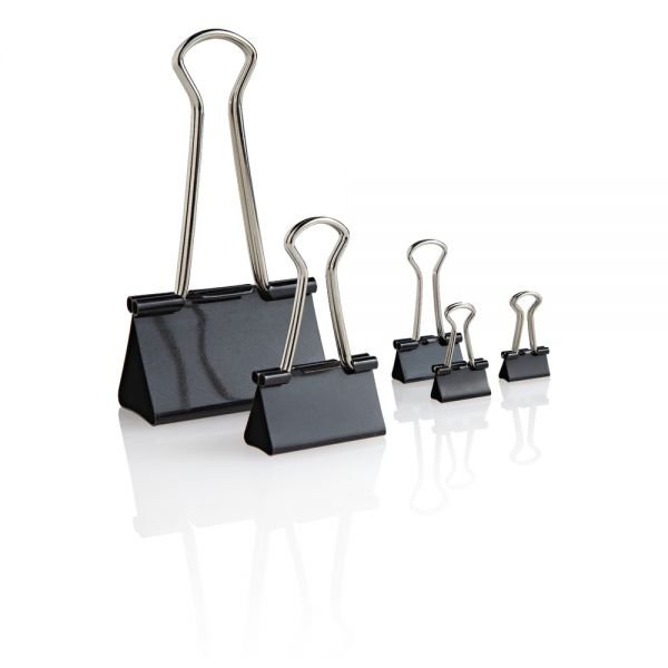 Heavy-Duty Binder Clips, Large, 2" Wide, 1" Capacity, Black, Box Of 48 (ODFN6837499) - Image 2
