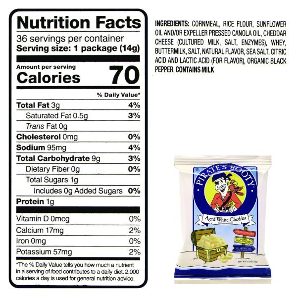 Pirate's Booty Puffs, Aged White Cheddar, 0.5 oz Bag, 36/Box (GRR22000092) - Image 3