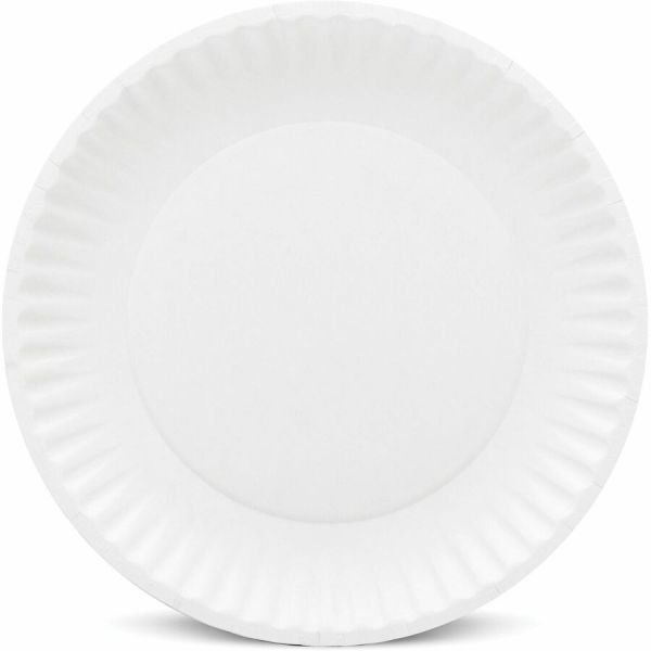 Green Label Green Label 9" Economy Paper Plates (AJMPP9GREWH) - Image 7