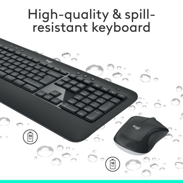 Logitech MK540 Advanced Wireless Keyboard and Mouse Combo for Windows, 2.4 GHz Unifying USB-Receiver (LOG920008671) - Image 4