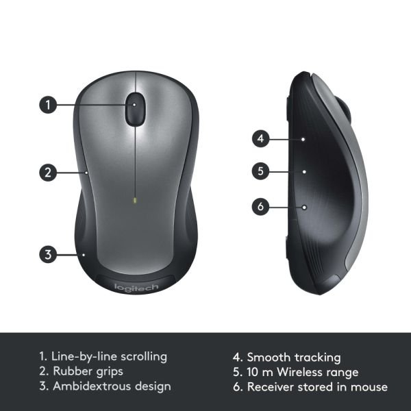 Logitech M310 Wireless Optical Mouse, Silver (LOG910001675) - Image 3