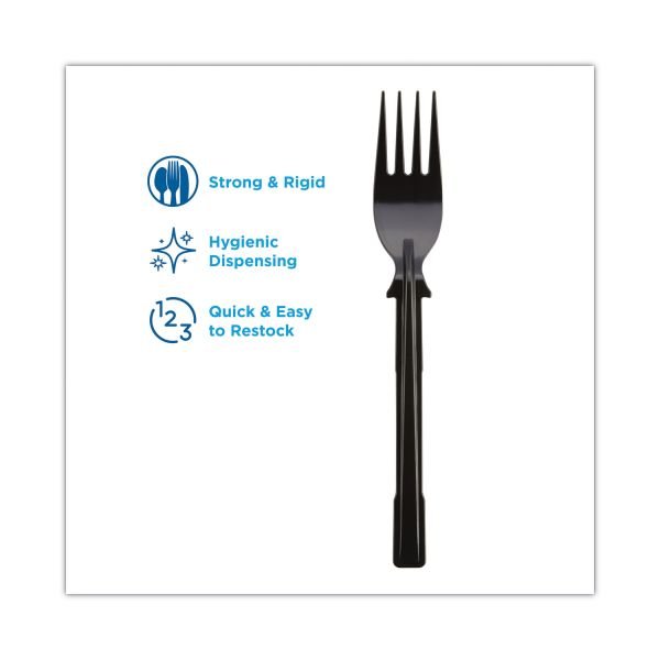 SmartStock T-Series Disposable Cutlery Refills, Polystyrene Forks, Black, 40 Forks Per Refill, Box Of 24 Refills (ODFN6029332) - Image 4