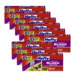 Hefty Slider Stand and Fill Food Storage Bags, Gallon, 10.56" x 11", Clear, 30 Bags/Box, 9 Boxes/Carton (RFPR88071CT)
