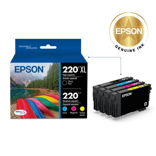 Epson 220XL Black/220 DuraBrite Cyan; Magenta; Yellow High-Yield Ink Cartridges, Pack Of 4, T220XL-BCS (ODFN559283) - Image 5