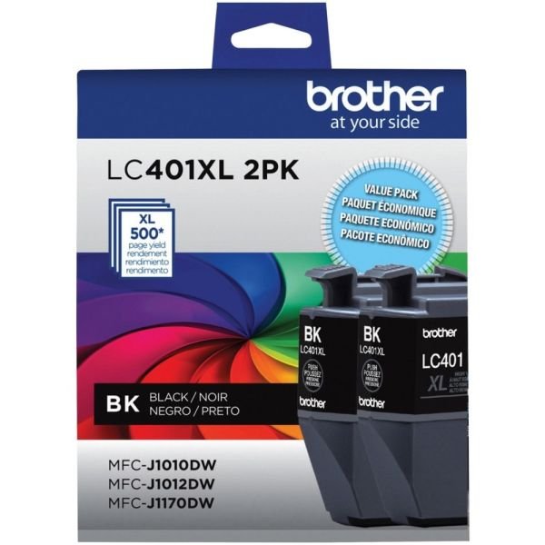 Brother LC401 Black High-Yield Ink Cartridges, Pack Of 2, LC401XL2PK (ODFN8582873) - Image 3