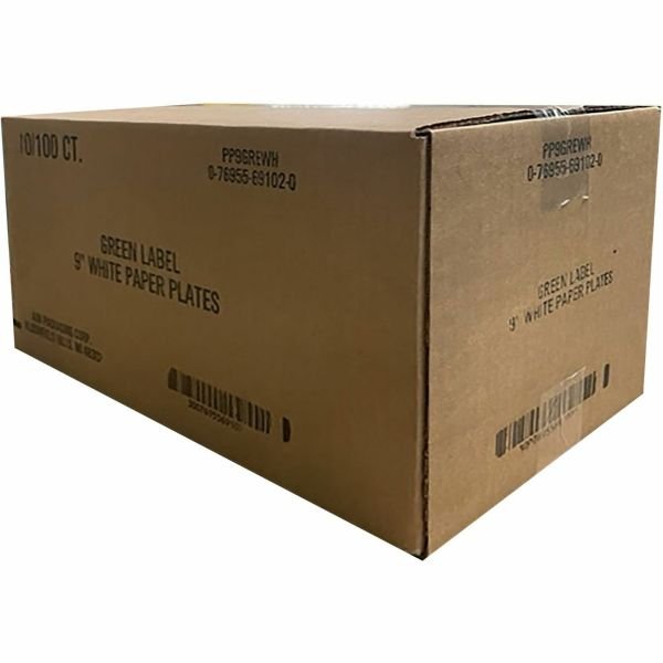 Green Label Green Label 9" Economy Paper Plates (AJMPP9GREWH) - Image 6