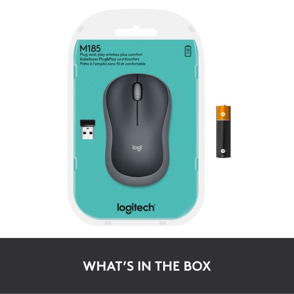 Logitech M185 Ambidextrous Wireless Mouse, Swift Gray (LOG910002225) - Image 5