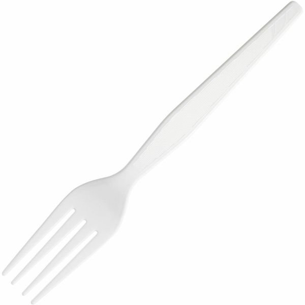 Dixie Plastic Cutlery, Heavyweight Fork, White, 1,000/Carton (DXEFH217) - Image 6