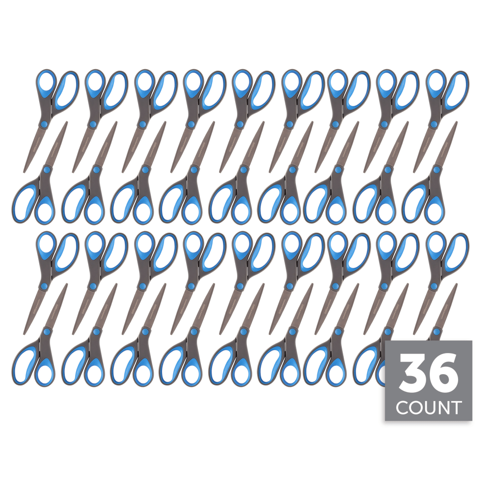 Titanium Coated Scissors, 8", Straight, Dark Gray/Blue, Pack Of 36 Scissors (ODFN3998730) - Image 3