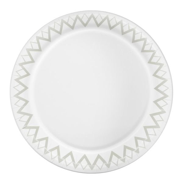 Highmark Paper Plates, 8-3/4", Printed White, Pack Of 125 (ODFN508485)