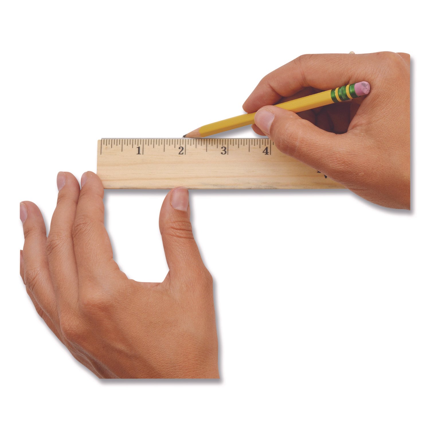 Westcott Beveled Wood Ruler, Standard, 12" Long, Natural Hardwood, 12/Pack (ACM17720) - Image 4