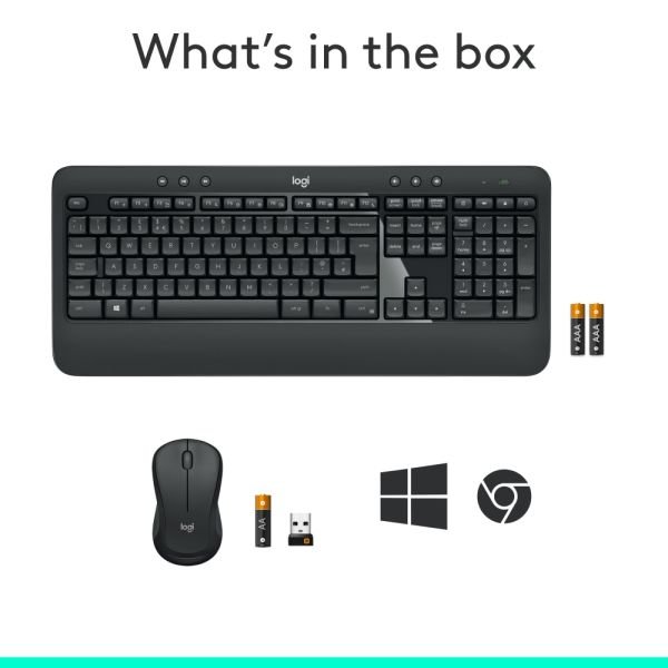 Logitech MK540 Advanced Wireless Keyboard and Mouse Combo for Windows, 2.4 GHz Unifying USB-Receiver (LOG920008671) - Image 6