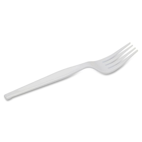 Dixie Plastic Cutlery, Heavyweight Fork, White, 1,000/Carton (DXEFH217) - Image 5