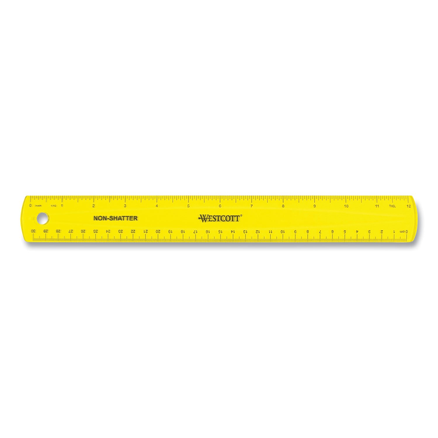 Westcott Non-Shatter Flexible Ruler, Standard/Metric, 12" (30 cm) Long, Plastic, Assorted Translucent Colors, 12/Box (ACM17721) - Image 3