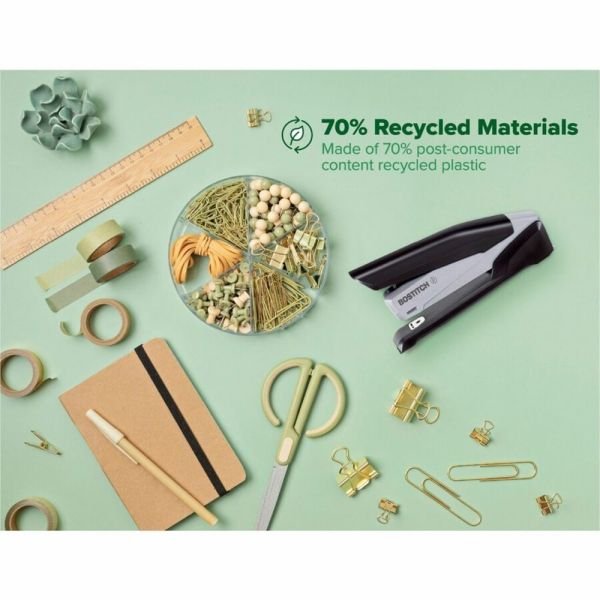 Bostitch InPower One-Finger Eco-Friendly Desktop Stapler, 25-Sheet Capacity, Black/Gray (ACI1100) - Image 3