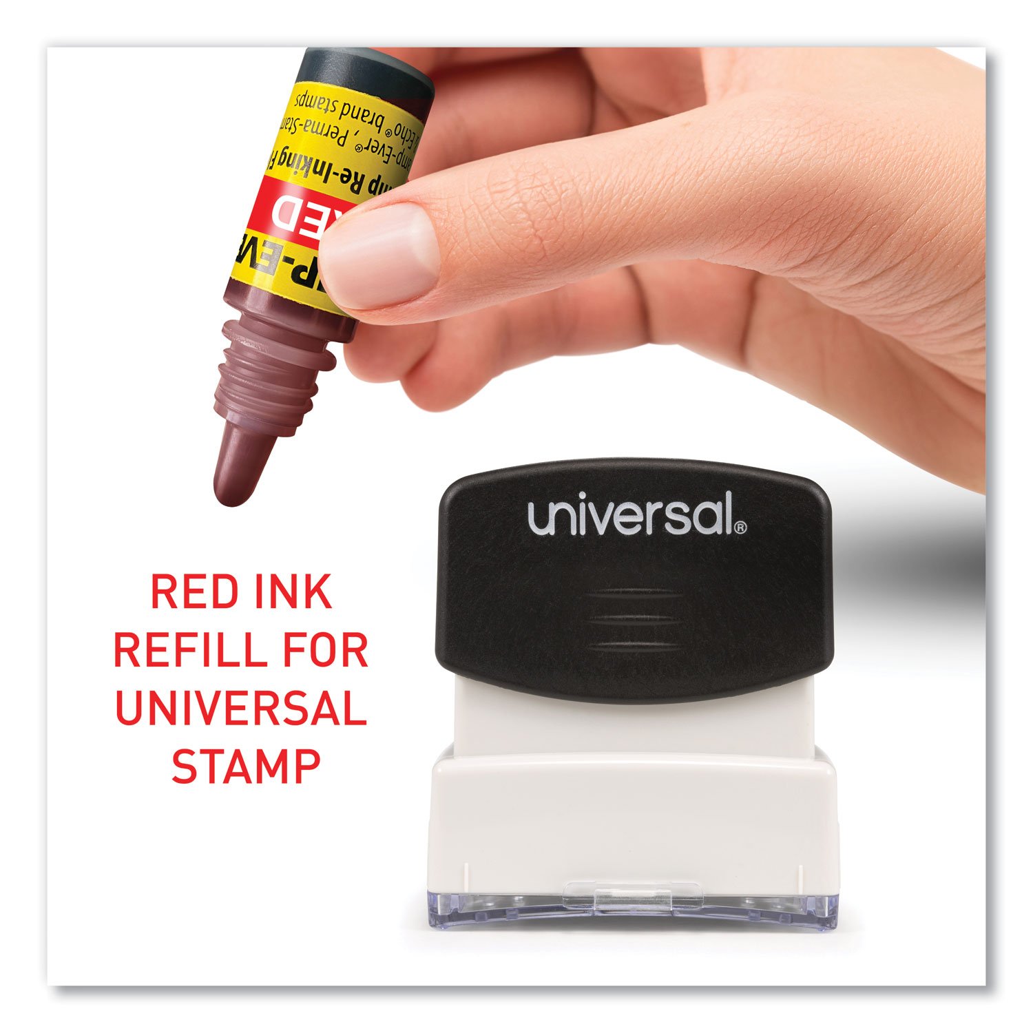 Stamp-Ever Pre-inked Stamp Ink Refill - 1 Each - Red Ink - 0.24 fl oz - Plastic (USS5028) - Image 4
