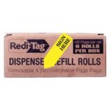 Redi-Tag Sign Here Arrow Flags Dispenser Refills - 720 x Yellow - 1.88" x 0.56" - "SIGN HERE" - Yellow - Removable, Self-adhesive - 6 / Box (RTG91001)