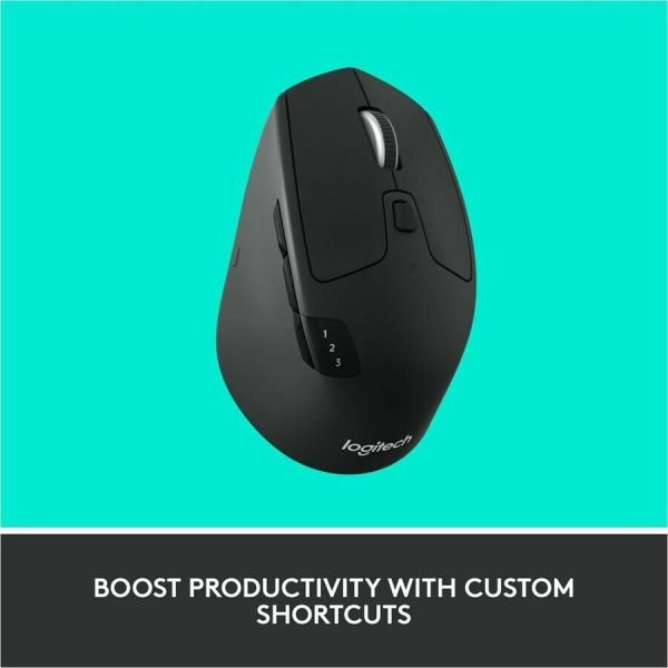 Logitech M720 Triathlon Wireless Mouse, 2.4 GHz Frequency, 33 ft Wireless Range, Right Hand Use, Black (LOG910004790) - Image 7
