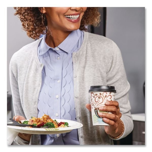 Dixie PerfecTouch Hot Cups And Lids, 10 Oz., White, Pack Of 50 (DXE5310COMBO600) - Image 6