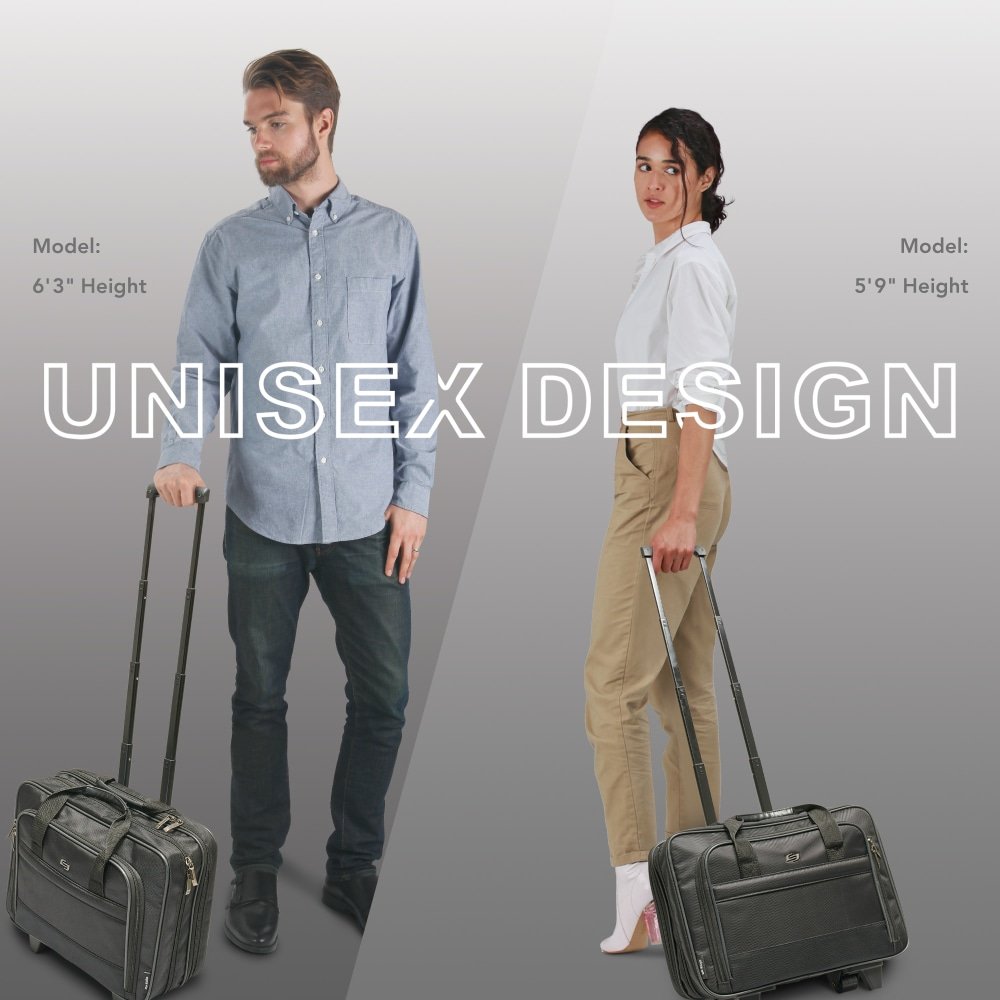 Solo New York Carnegie Rolling Case with 15.6" Laptop Pocket, Black (USLB1004) - Image 2