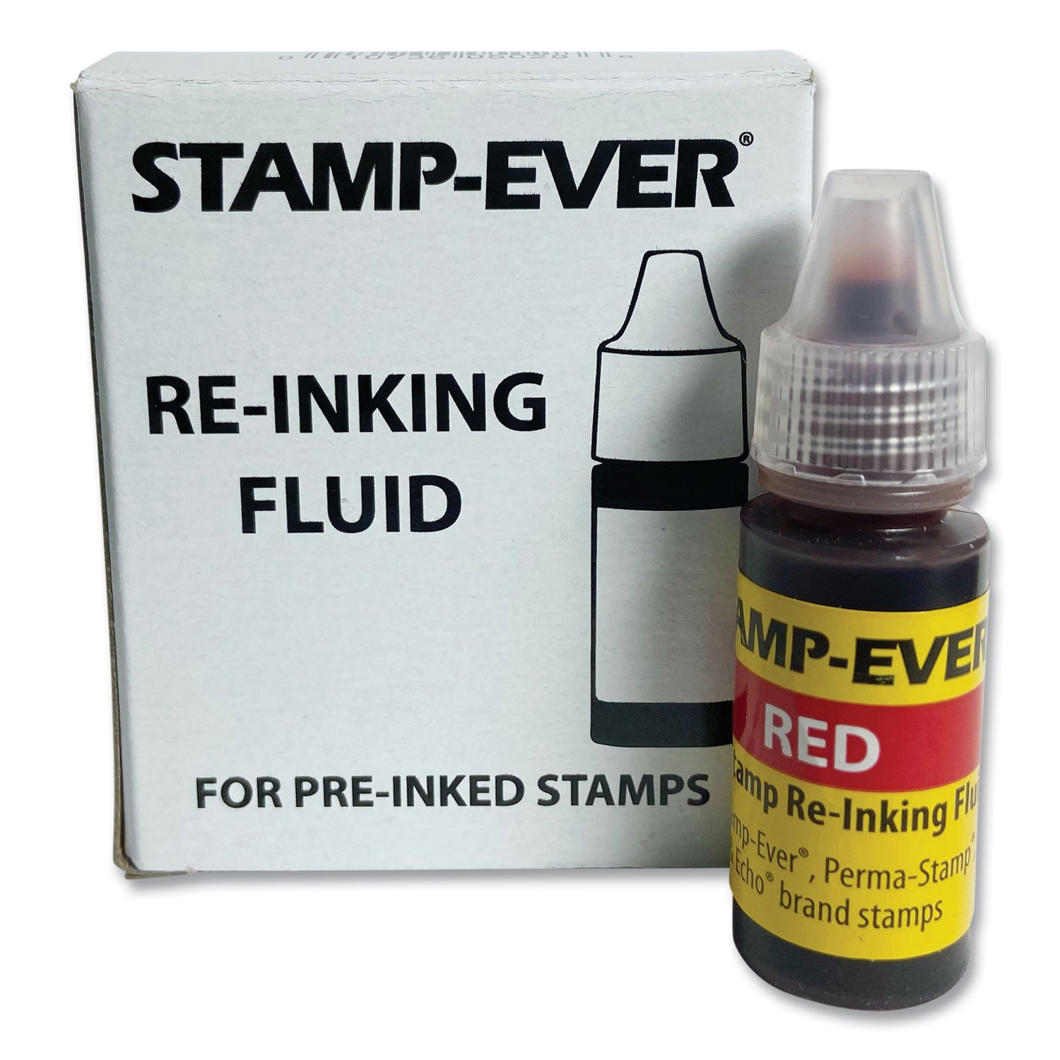 Stamp-Ever Pre-inked Stamp Ink Refill - 1 Each - Red Ink - 0.24 fl oz - Plastic (USS5028) - Image 3