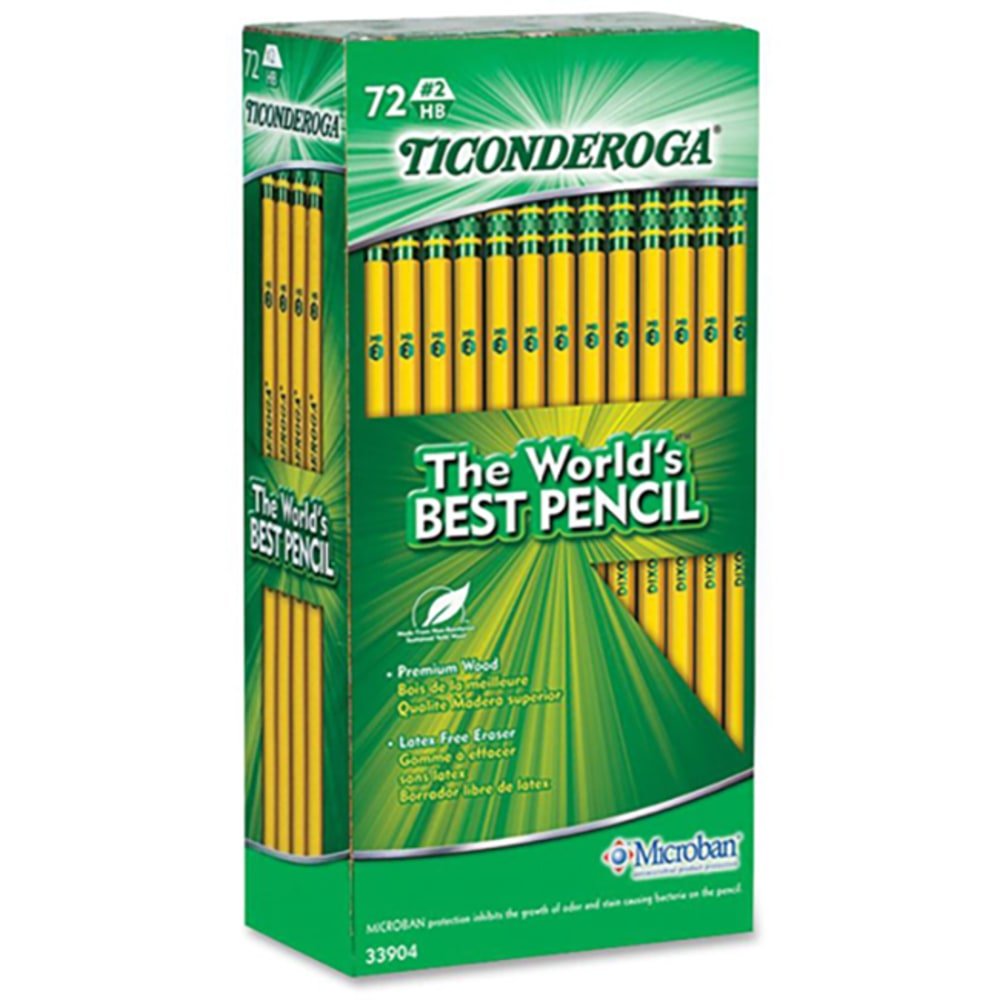Ticonderoga #2 Pencils, #2 Lead, Soft, Pack of 72 (DIX33904)