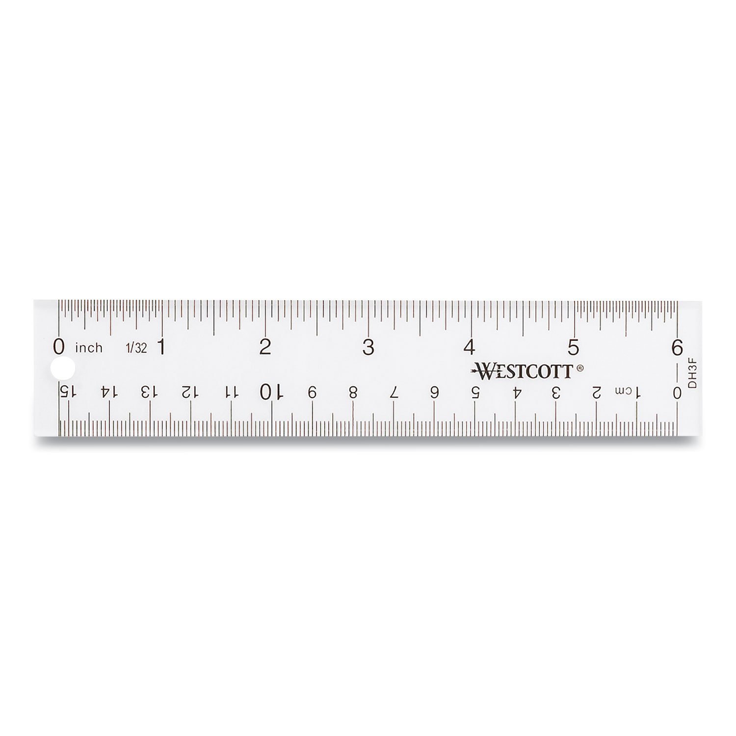 Westcott Clear Flexible Acrylic Ruler, Standard/Metric, 6" (15 cm) Long, Clear, 12/Box (ACM17723) - Image 5