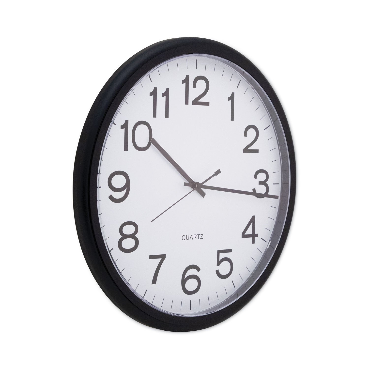 Universal Round Wall Clock, 13.5" Overall Diameter, Black Case, 1 AA (sold separately) (UNV11641) - Image 4